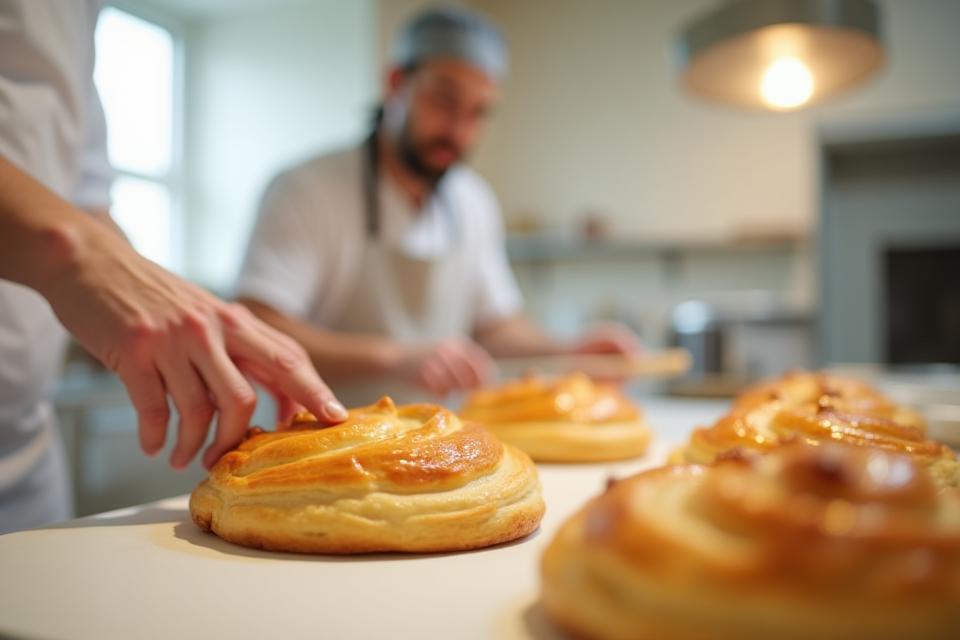 Chef preparing artisan pastries in kitchen