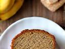 Slice of homemade banana bread with nuts