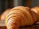 Freshly baked buttery croissant